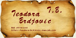 Teodora Brđović vizit kartica